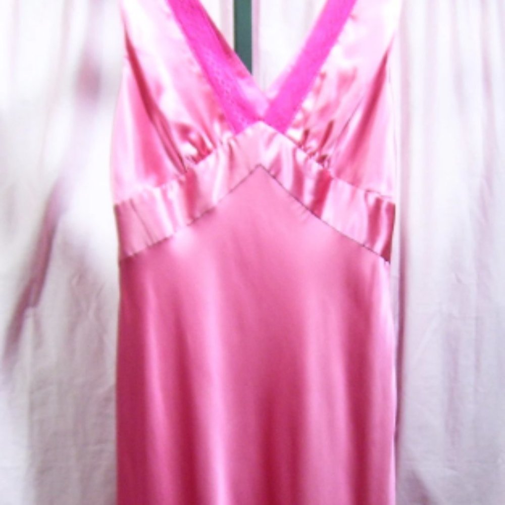 Express Sexy Rosy Pink Satin Nightgown NWOT Size 7/8